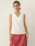 100% Linen V-Neck Sleeveless Tank Top NICOLE by LINTICO