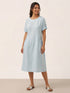 100% Linen Vintage A-Line Button Detail Maxi Dress AMIN by LINTICO