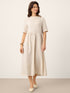 100% Linen Arch-Seam Fluid Midi Dress EUDORA by LINTICO