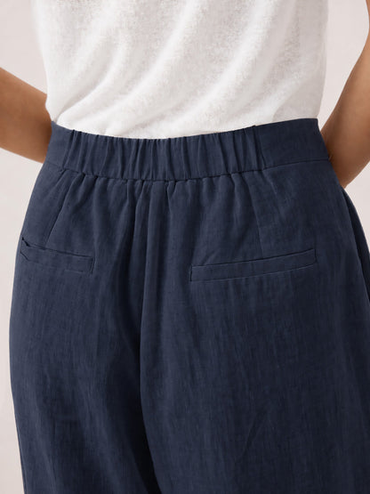 100% Linen Buttoned Slit-Hem Pants KATYA  DestGlow