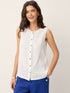 100% Linen Buttons Down Tank Top ERIN 
