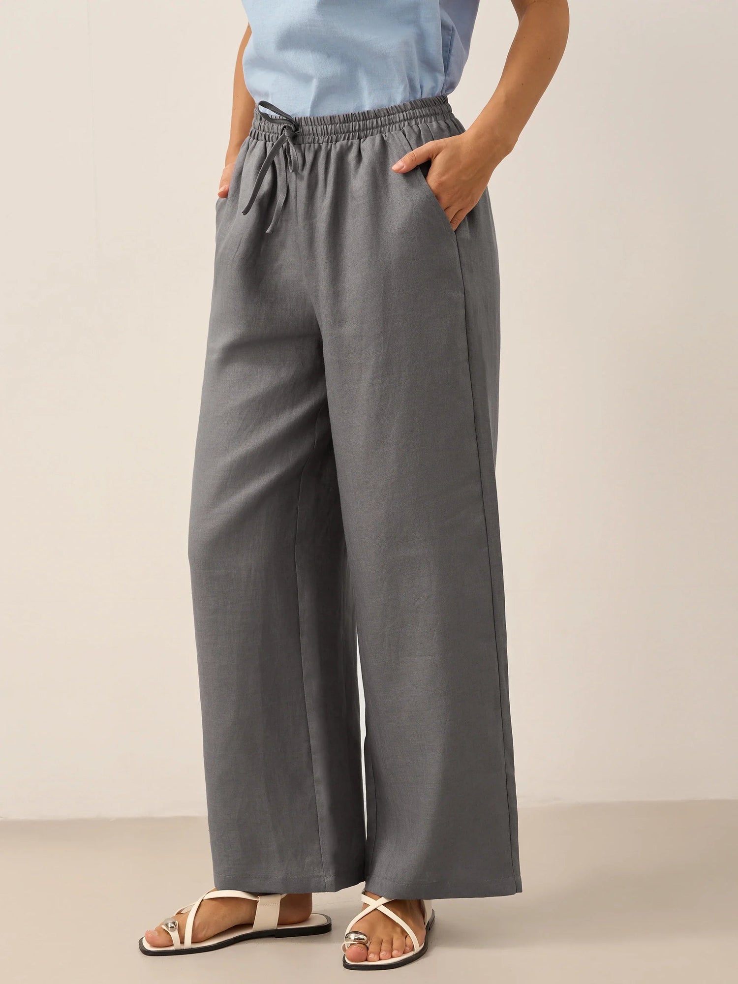 100% Linen Classic Pants LYON  DestGlow