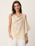100% Linen Cowl-Neck Asymmetric Top LEVINA by LINTICO