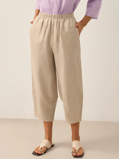 100% Linen Crop Pants RORY by LINTICO