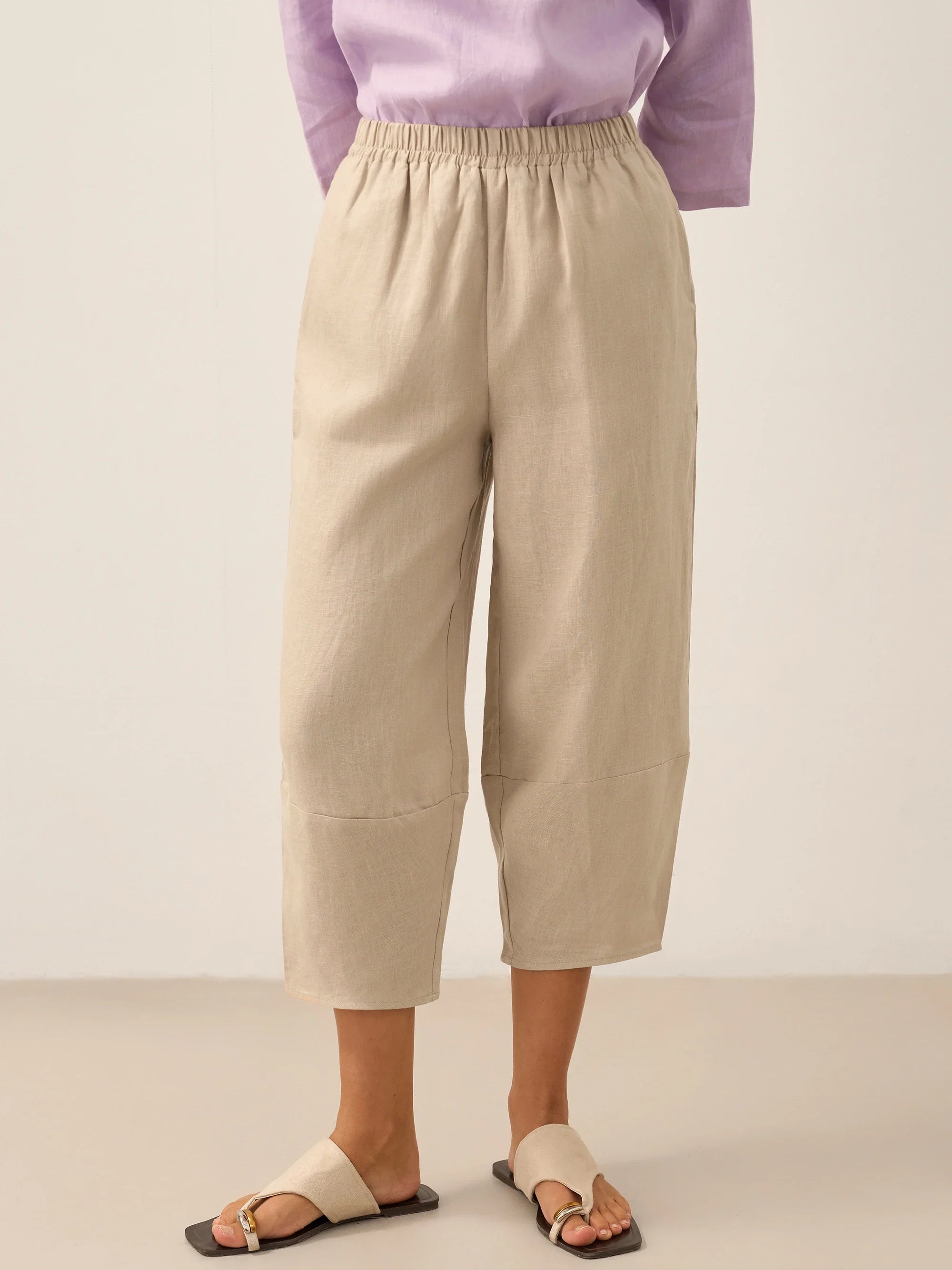 100% Linen Crop Pants RORY by LINTICO