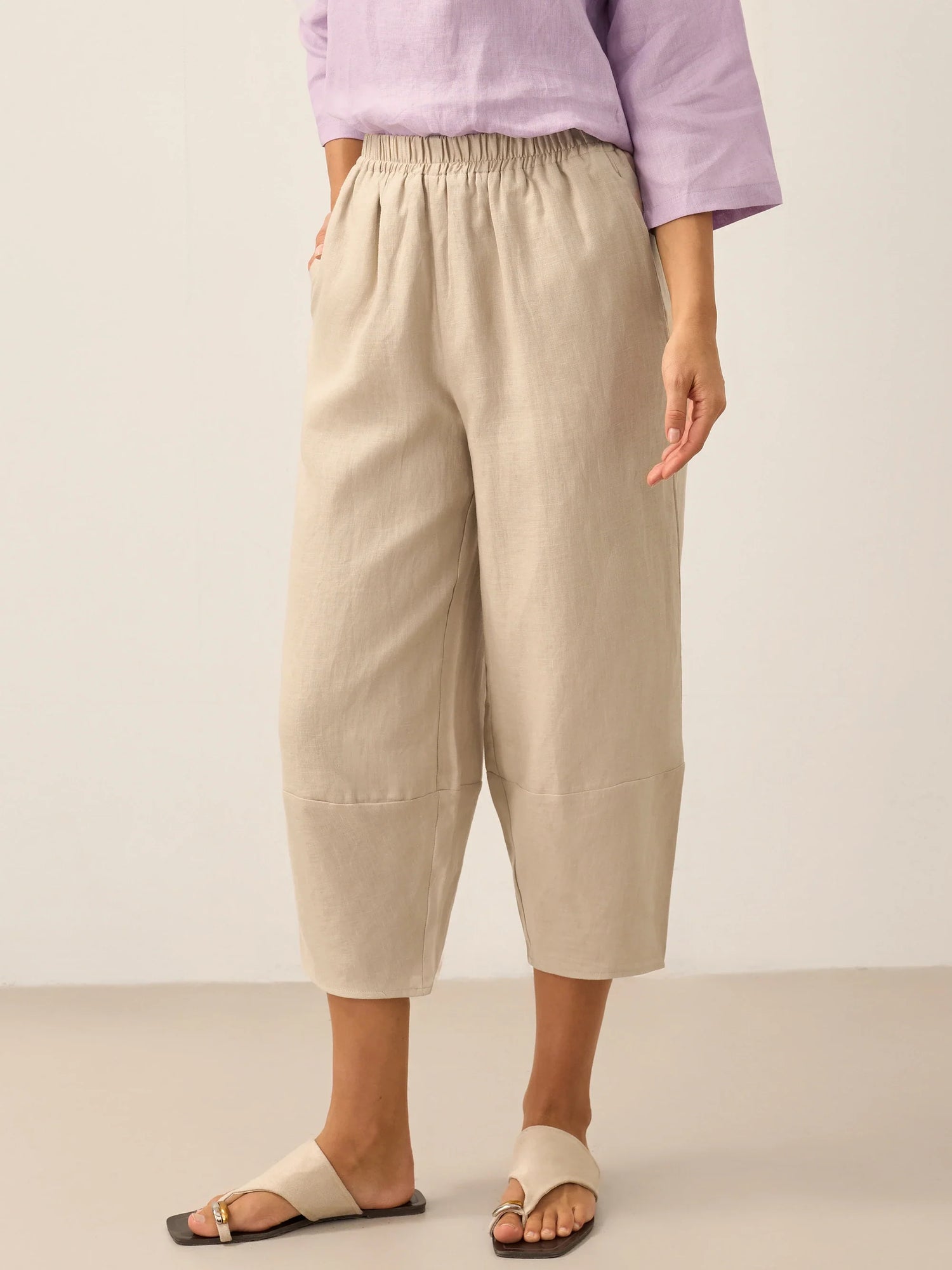 100% Linen Crop Pants RORY by LINTICO