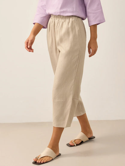100% Linen Crop Pants RORY by LINTICO
