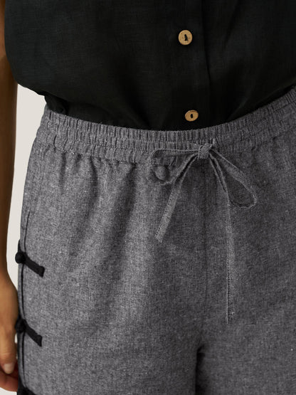 Linen Double Layer Handmade Capri Pants STELLA by LINTICO