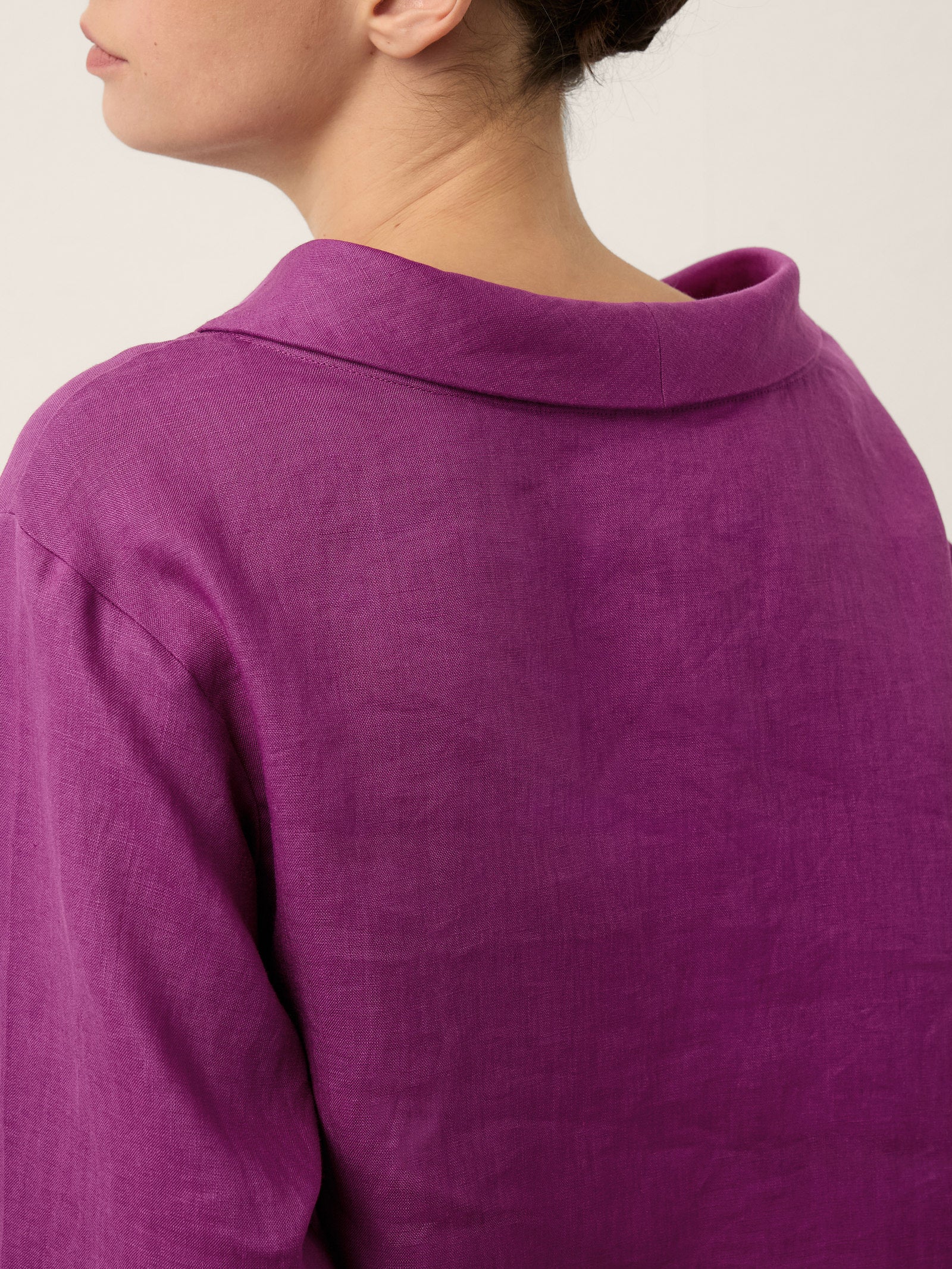 100% Linen Draped Neck Top HOLLIS 