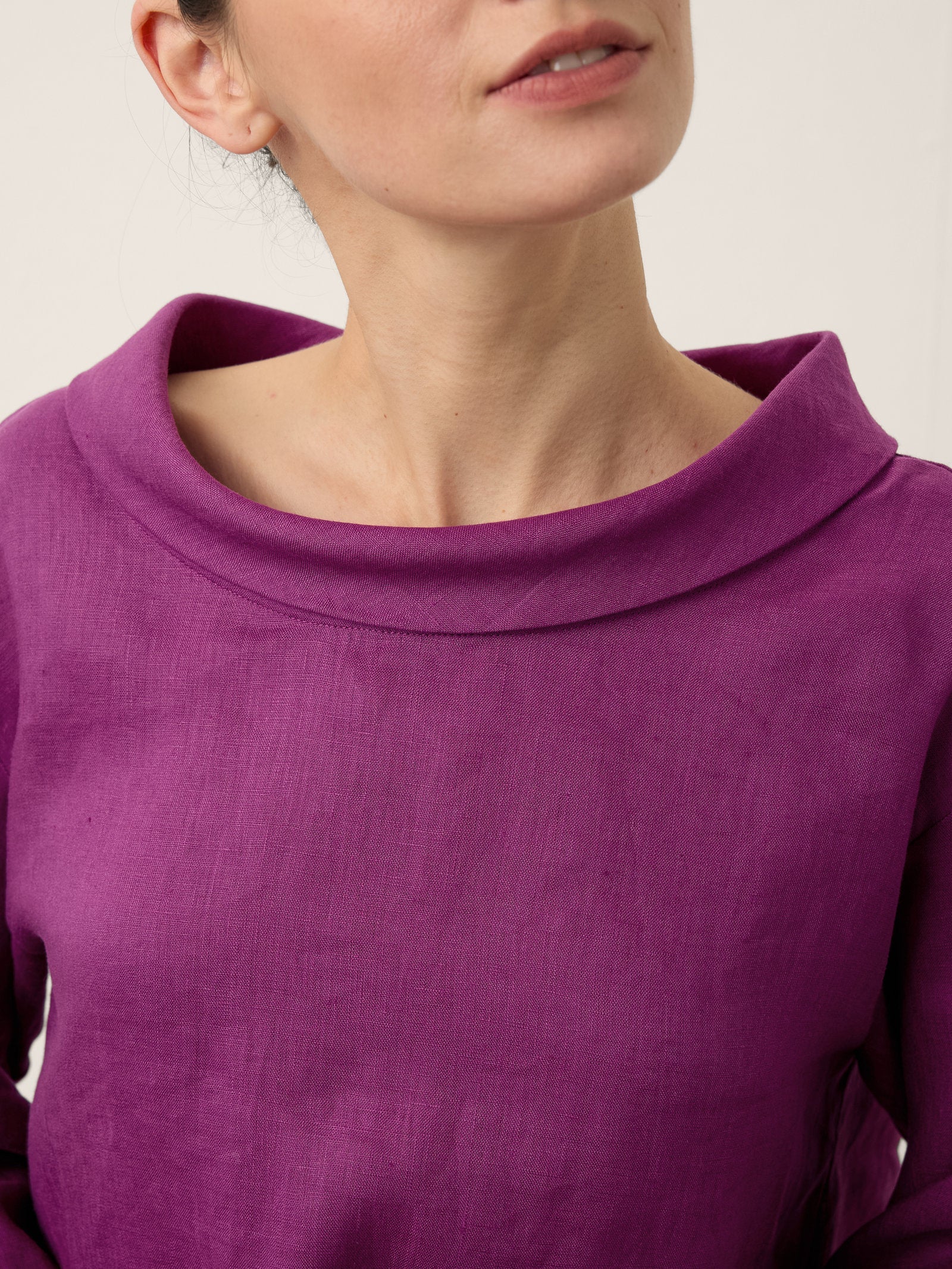 100% Linen Draped Neck Top HOLLIS 