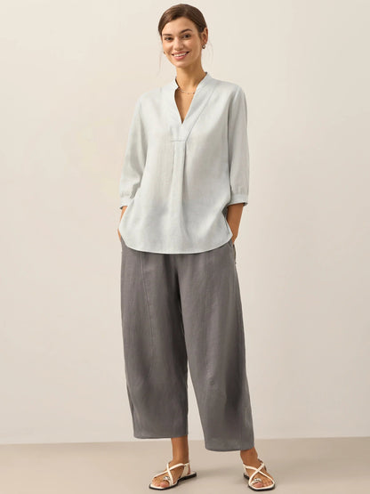 100% Linen Dress Shirt JOANNA  DestGlow