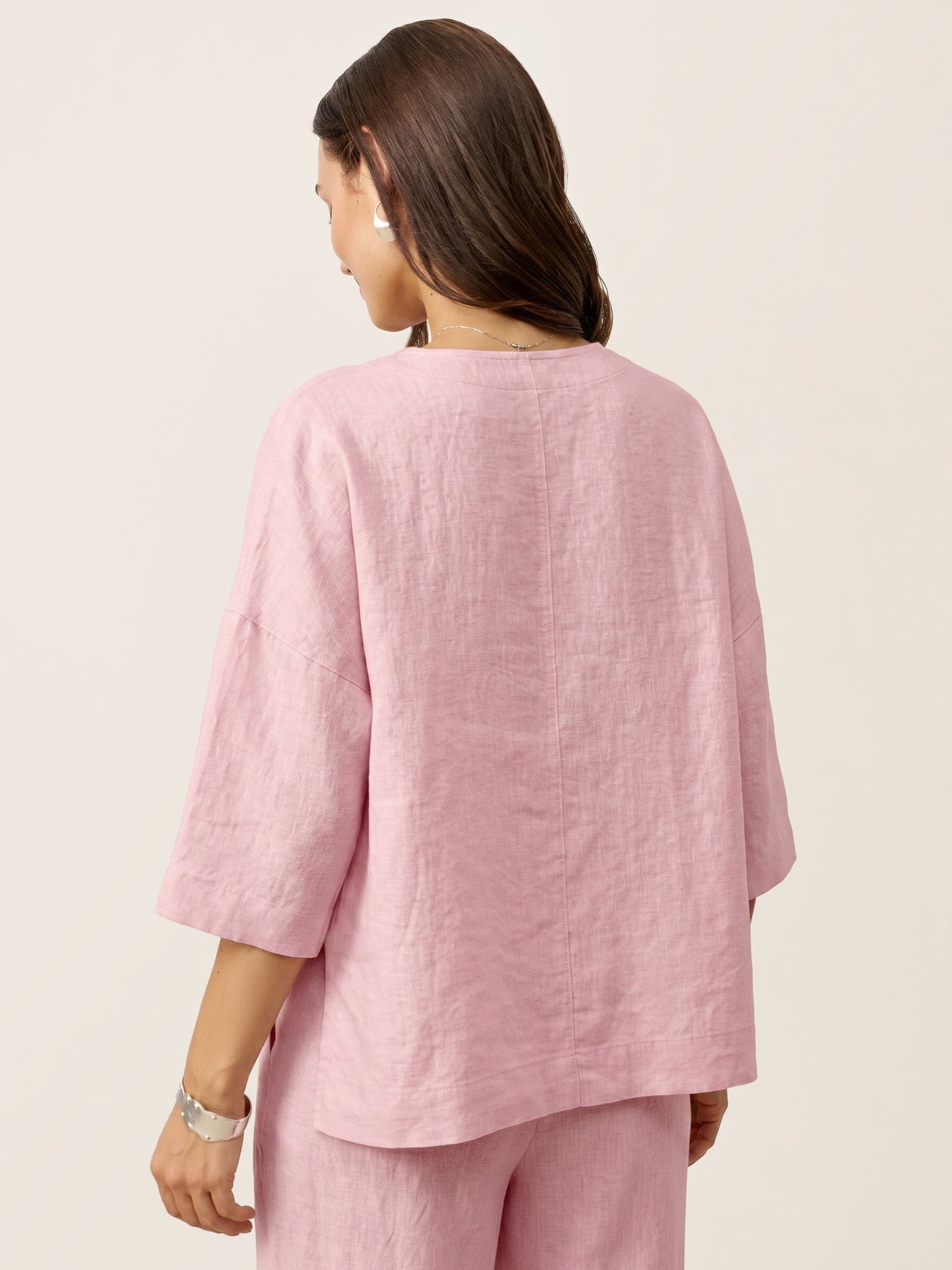 100% Linen Drop Shoulder Asymmetric Layered Hem Overtop VIOLA by LINTICO