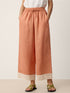 100% Linen Lace-Hem Wide-Leg Pants DARBY by LINTICO