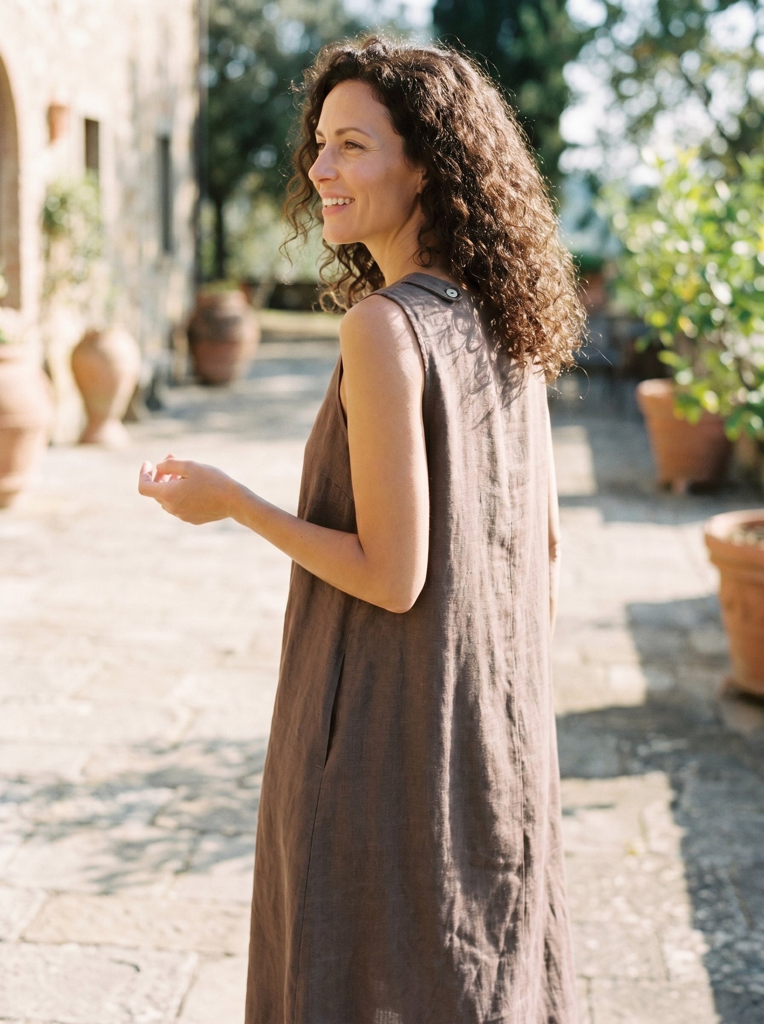 100% Linen Sleeveless Dress SIENNA by LINTICO