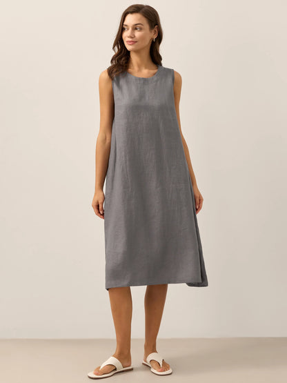 100% Linen Sleeveless Dress SIENNA by LINTICO