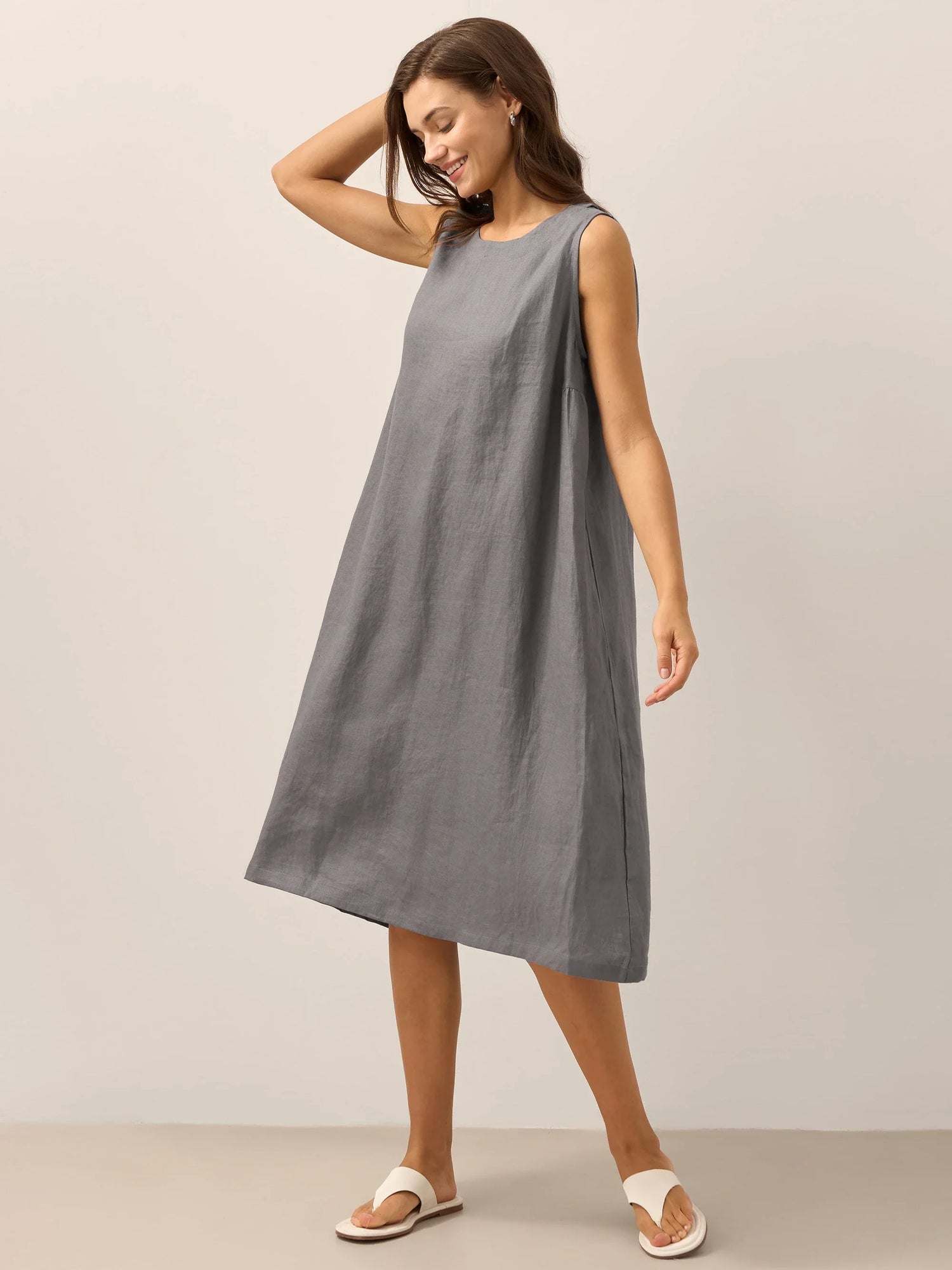 100% Linen Sleeveless Dress SIENNA by LINTICO