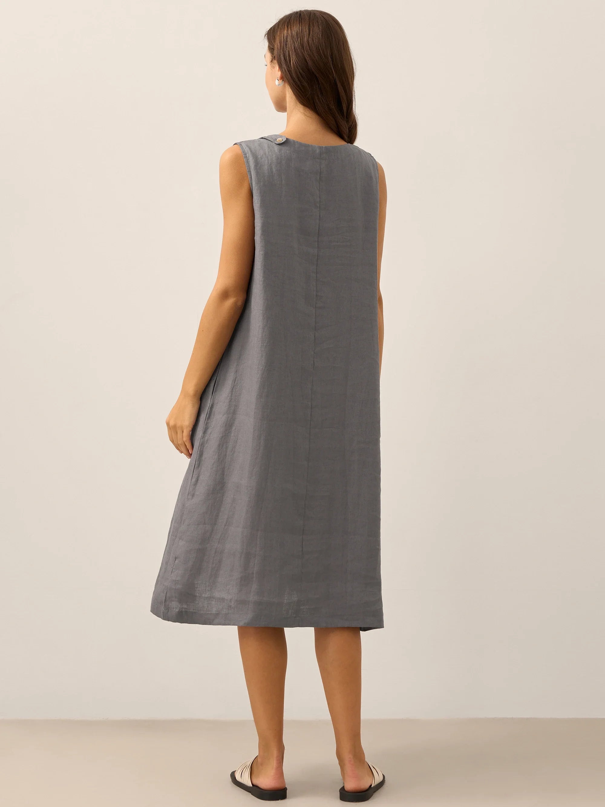 100% Linen Sleeveless Dress SIENNA by LINTICO