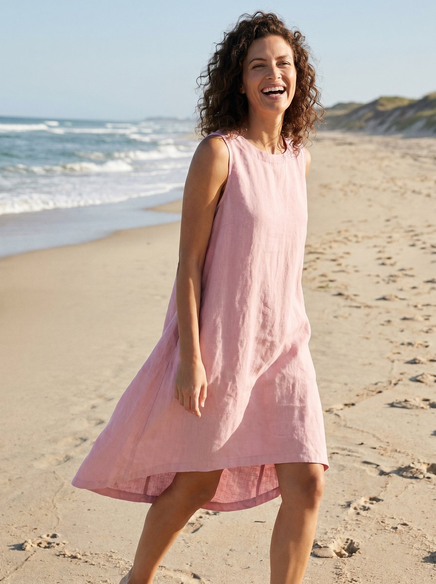 100% Linen Sleeveless Dress SIENNA by LINTICO
