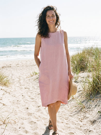 100% Linen Sleeveless Dress SIENNA by LINTICO