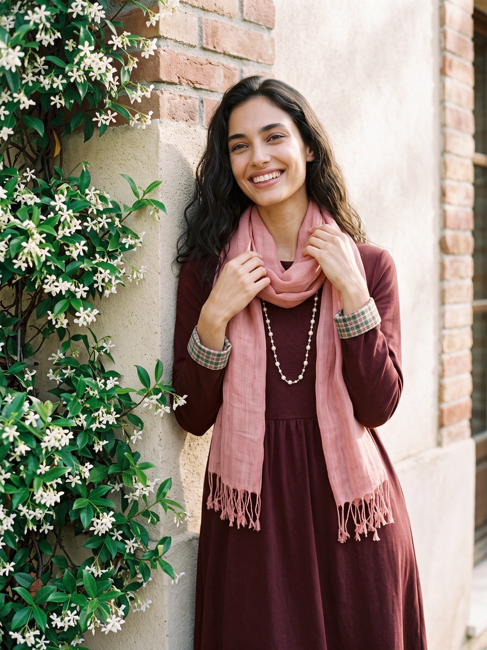 100% Linen Lightweight Solid Color Scarf BIANCA
