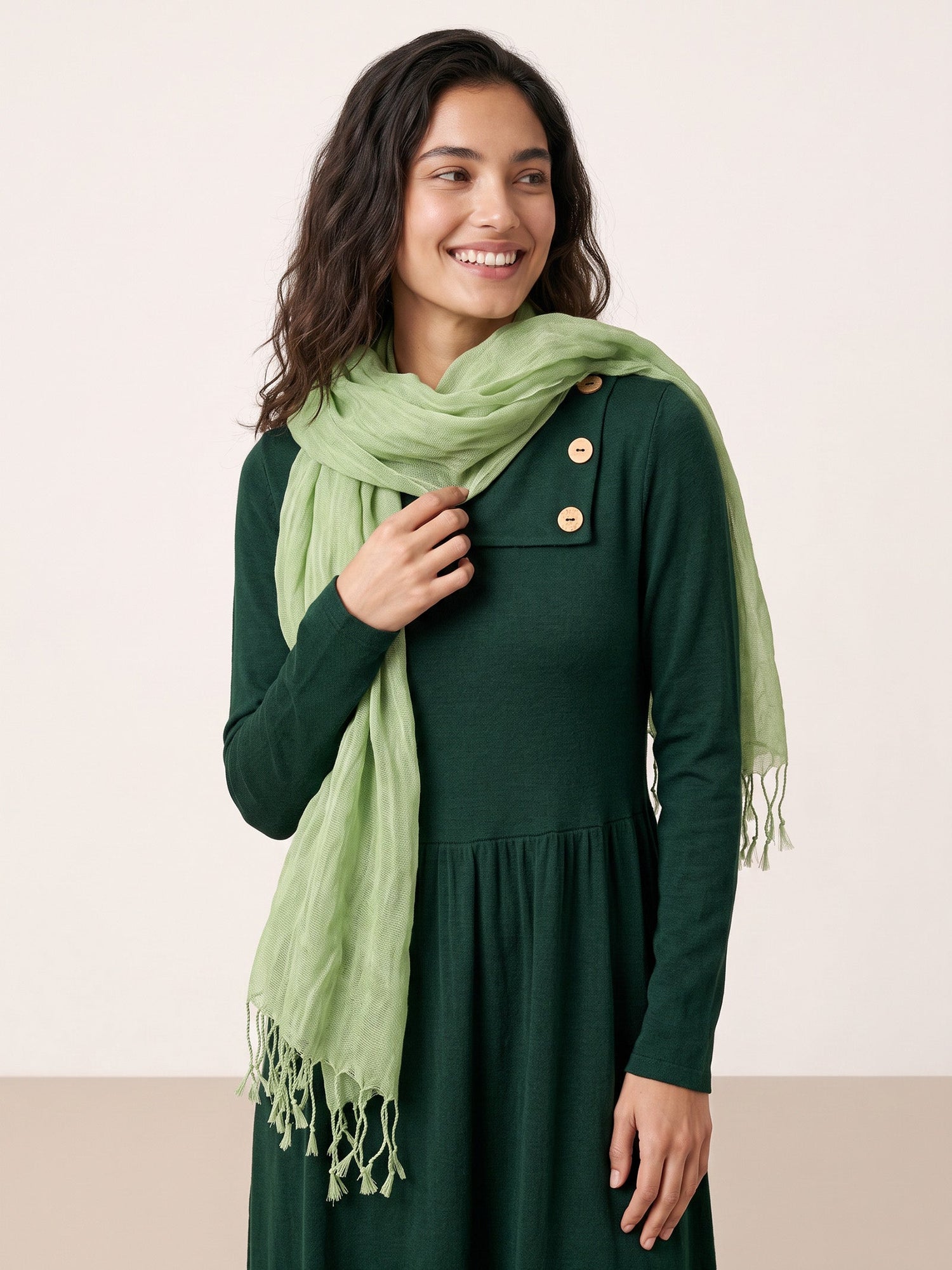 100% Linen Lightweight Solid Color Scarf BIANCA