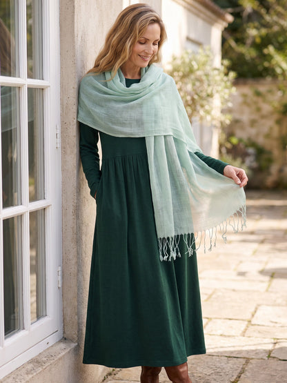 100% Linen Lightweight Solid Color Scarf BIANCA