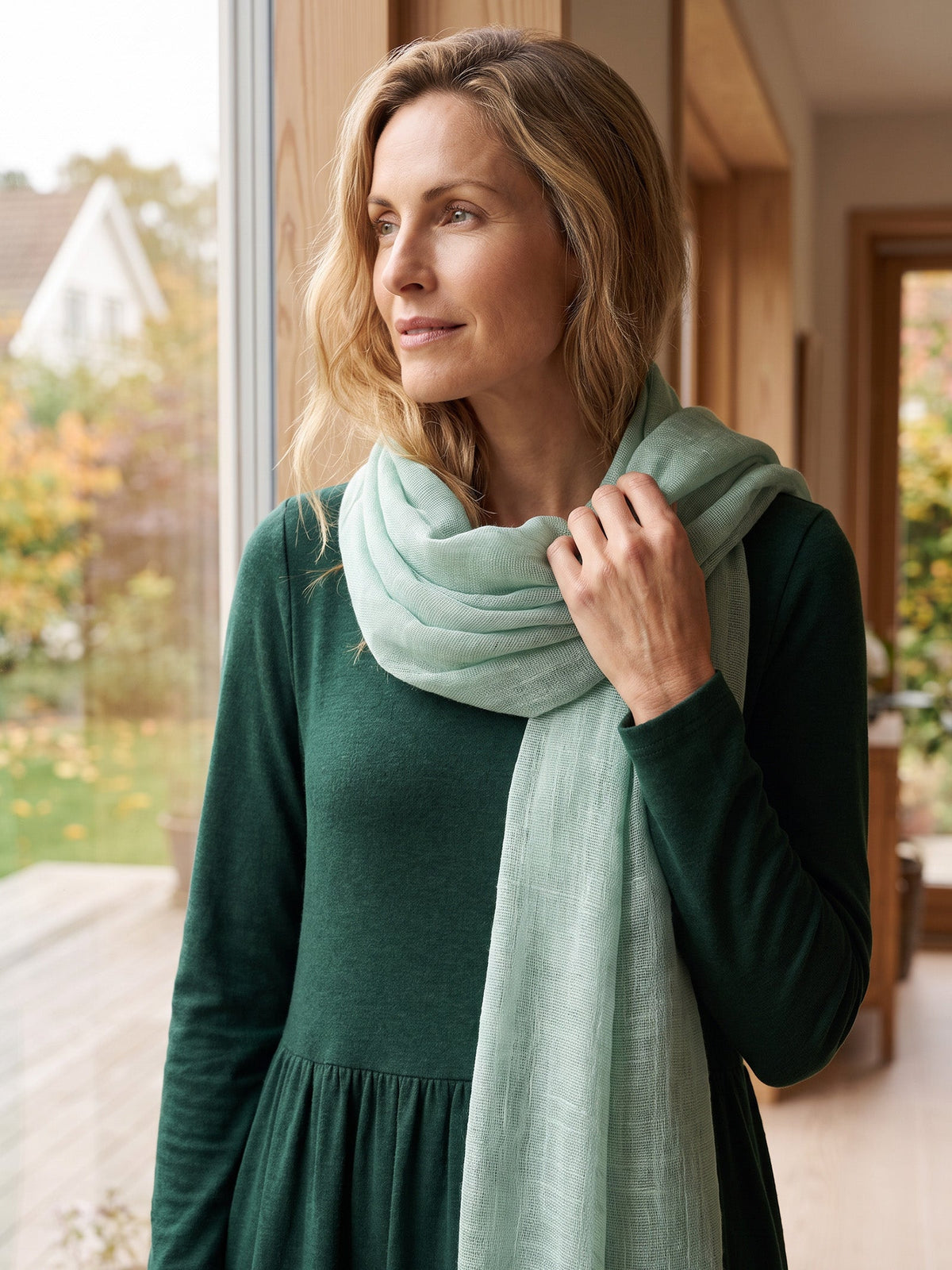 100% Linen Lightweight Solid Color Scarf BIANCA