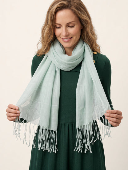 100% Linen Lightweight Solid Color Scarf BIANCA