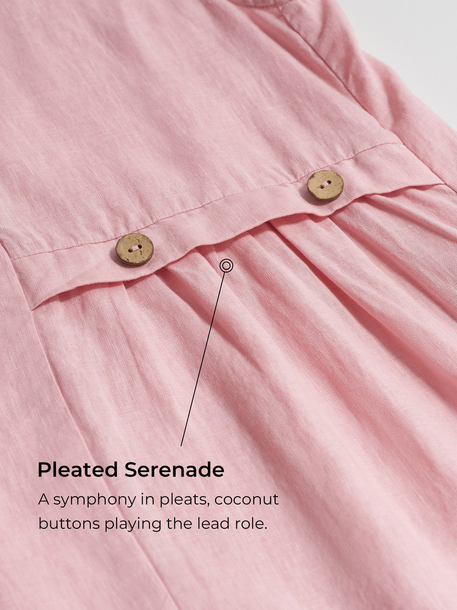 100% Linen Sleeveless Accordion Pleat Midi Dress TINA by LINTICO