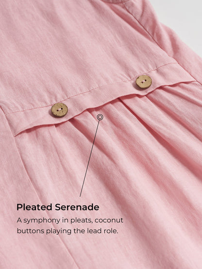 100% Linen Sleeveless Accordion Pleat Midi Dress TINA by LINTICO