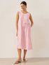 100% Linen Sleeveless Accordion Pleat Midi Dress TINA by LINTICO