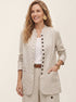 100% Linen Stand Collar Princess Seam Jacket ALIDA  DestGlow