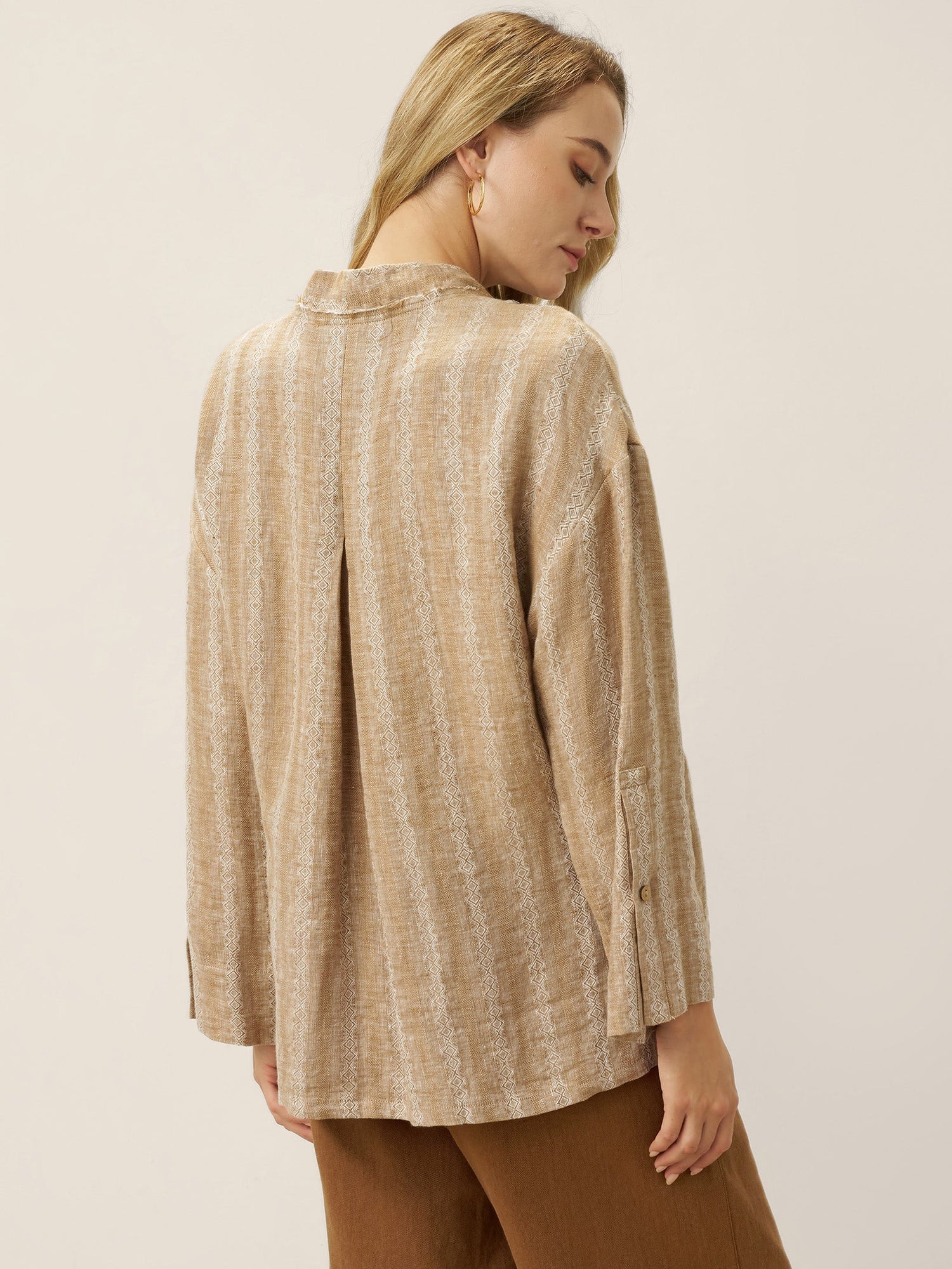 100% Linen Striped Wrap Jacket GENESIS by LINTICO