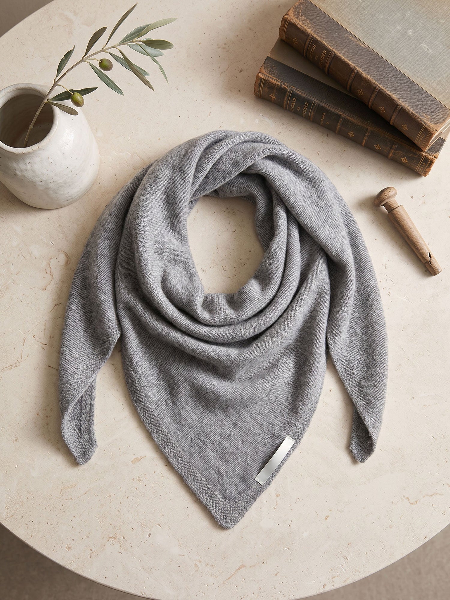 100% Merino Wool Knitted Triangle Scarf  DestGlow