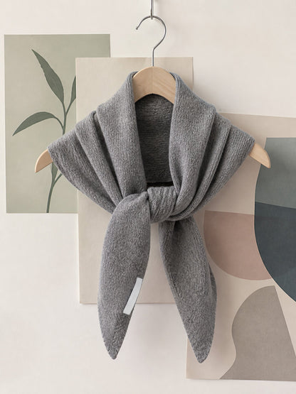 100% Merino Wool Knitted Triangle Scarf