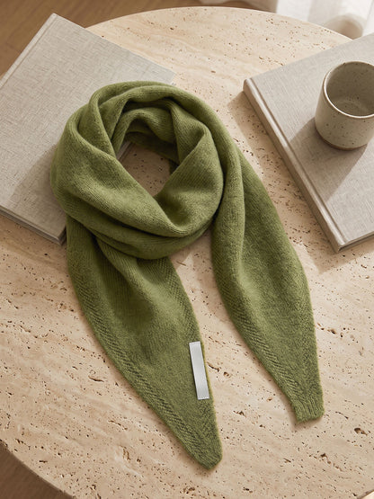 100% Merino Wool Knitted Triangle Scarf  DestGlow