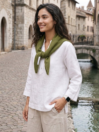 100% Merino Wool Knitted Triangle Scarf  DestGlow