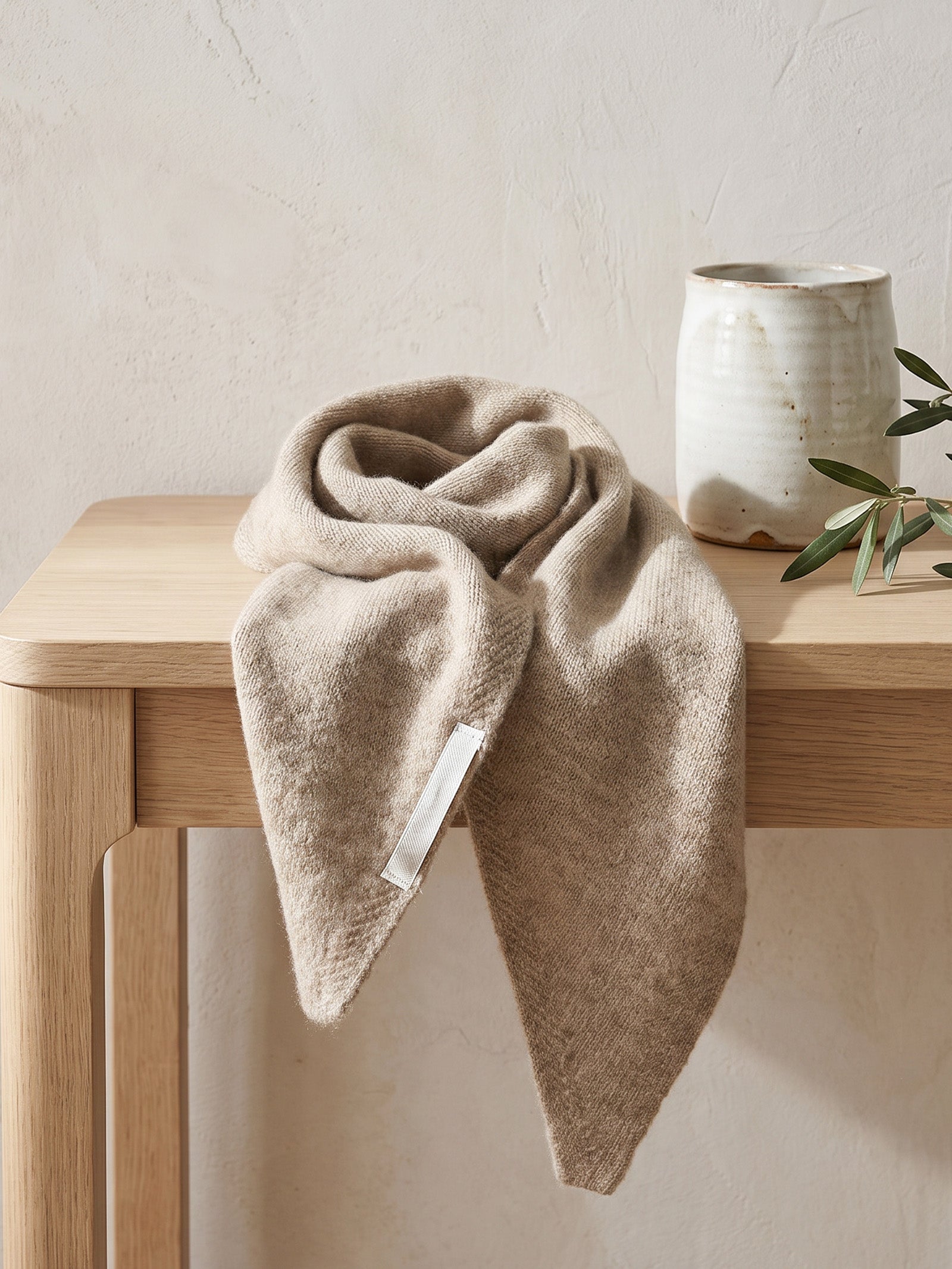 100% Merino Wool Knitted Triangle Scarf  DestGlow