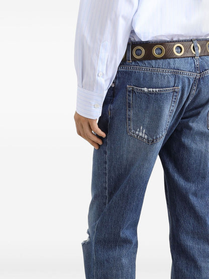 Dolce &amp; Gabbana Men Classic Cotton Jeans With Tag With Abrasions by Luosophy