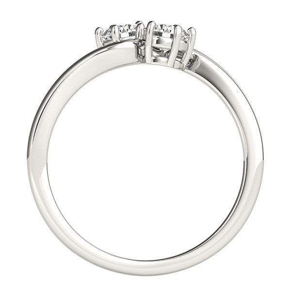Solitaire Two Stone Diamond Ring in 14k White Gold (1/2 cttw) by Bids.com