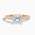 Pearl 4 Carat Princess Cut Side Stone Pave Lab Grown Diamond Ring in 14k Rose Gold  DestGlow