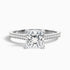 Pearl 4 Carat Princess Cut Side Stone Pave Lab Grown Diamond Ring in 10k White Gold  DestGlow