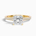 Pearl 4.5 Carat Princess Cut Side Stone Pave Lab Grown Diamond Ring in 10k Yellow Gold  DestGlow