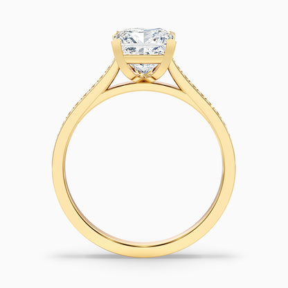 Ava 3.5 Carat Princess Cut Side Stone Pave Moissanite Engagement Ring in 10k White Gold