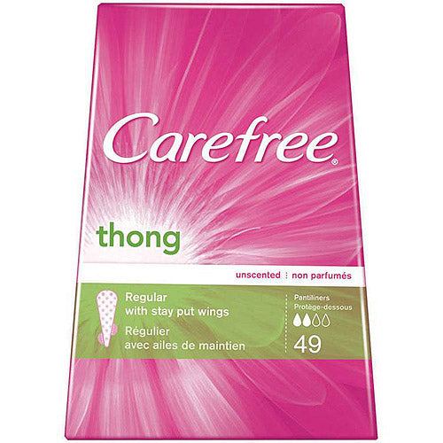 Carefree Pantiliners, Thong, Regular, Unscented 