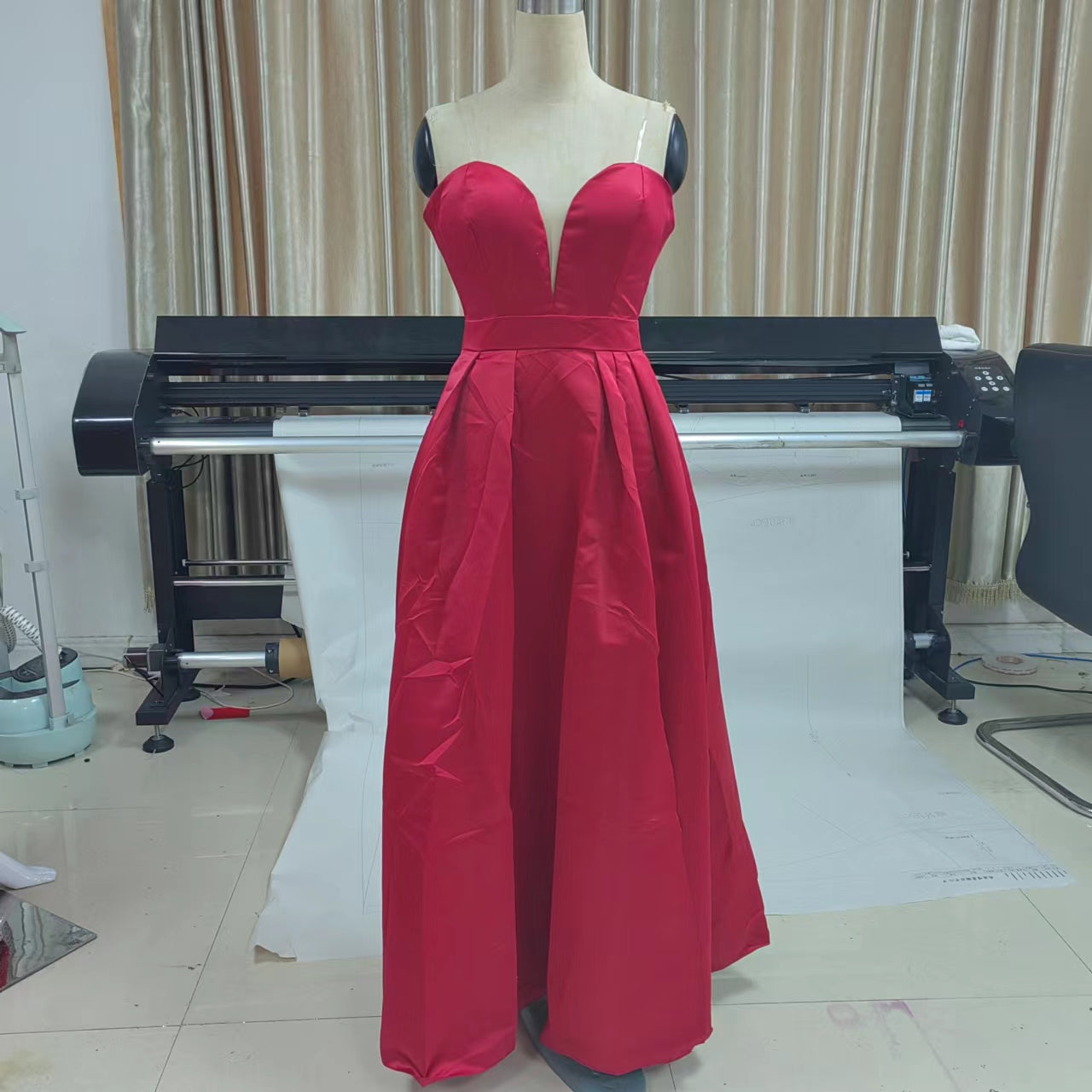 Autumn Winter Women Clothing Sexy Deep V Plunge Plunge Split Maxi Dress Wedding Dress by Ragazza
