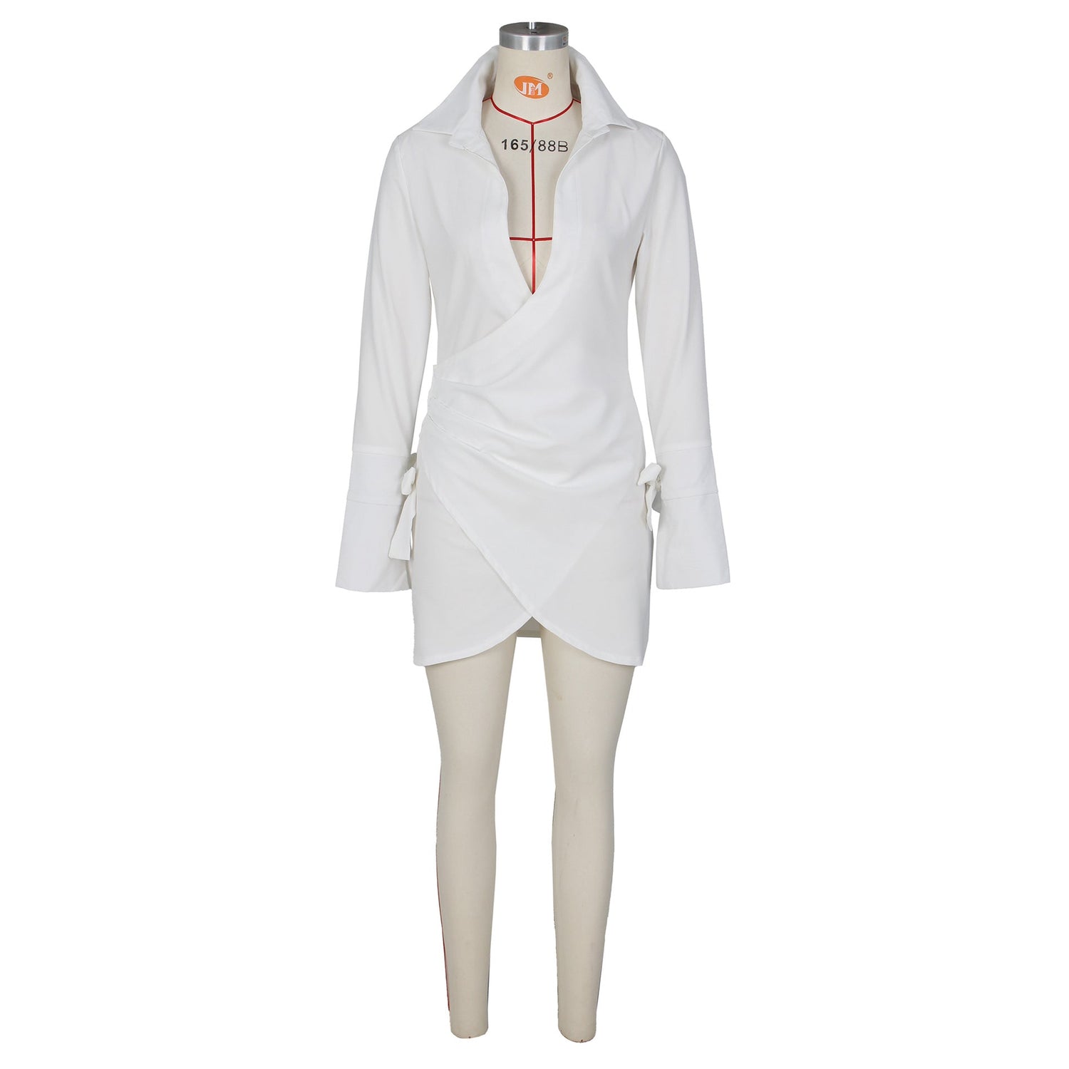 Fall Wome Clothing Sexy Pleated Criss Cross Shirt Dress Women Clothing by Ragazza