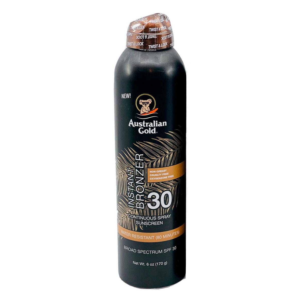 Australian Gold Broad Spectrum SPF 30 Instant Bronzer Sunscreen Continuous Spray 6 Oz by Pasteur Pharmacy