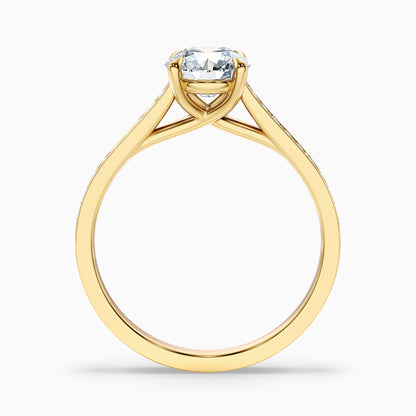 Elma 2.5 Carat Round Side Stone Pave Lab Grown Diamond Ring in 14k Rose Gold