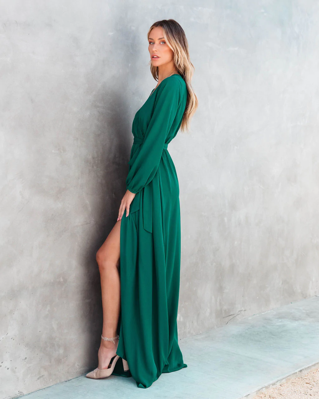 Women Summer Vacation New V Neck Long Sleeve Dress by Ragazza